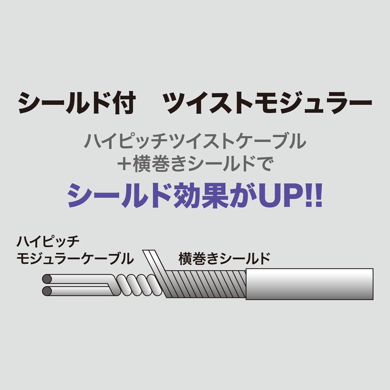 サンワサプライ シールド付ツイストモジュラーケーブル アイボリー 7m TEL-ST-7N2