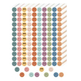 YAFLUG Pack of 1200 Smiley Stickers, Smile Stickers Small, Emoji Stickers, Reward Stickers, Meme Stickers, Teacher Stickers for Teachers, Presentation Cards for Children (B)