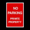 No Parking Private Property Plastic Sign with 4 Pre-Drilled Holes