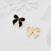 YUJIE Gold Bow Earrings for Women Teen Pink Bowtie Dainty