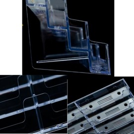 Vertical Business Acrylic Card Holder for Desk, Clear Desktop Business Card Display Stand, Name Card Organizer Case for Office Exhibition, 6 Slots Loopunk (Double trapezoid)