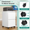 SISESOL 2 Drawer File Cabinet with Lock and Wheels,White Rolling
