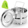 WUWEOT Stackable Steamer Insert Pans, 2 Tier Stainless Steel Pot-in-Pot