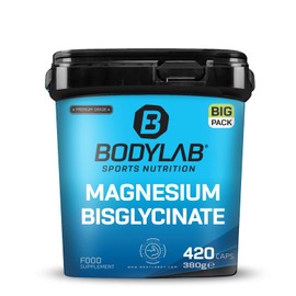 Bodylab24 Big Pack Magnesium Bisglycinate 420 Capsules, High Dose Magnesium with 300 mg per Daily Dose, Magnesium Bisglycinate Complex with High Bioavailability, Ideal for Athletes