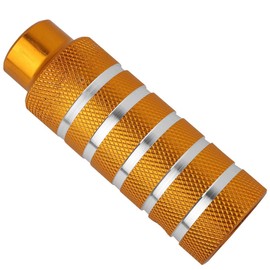 Culnflun Bicycle Pedals, 2 Pieces Bicycle Pegs, Robust Reflective Metal Pedals, 1.5 x 4.3 Inch Rear Axle with Thread and Stunt Pedal, for Stunt Driving, Mountain Bikes, Road Bikes, City Bikes (Gold)