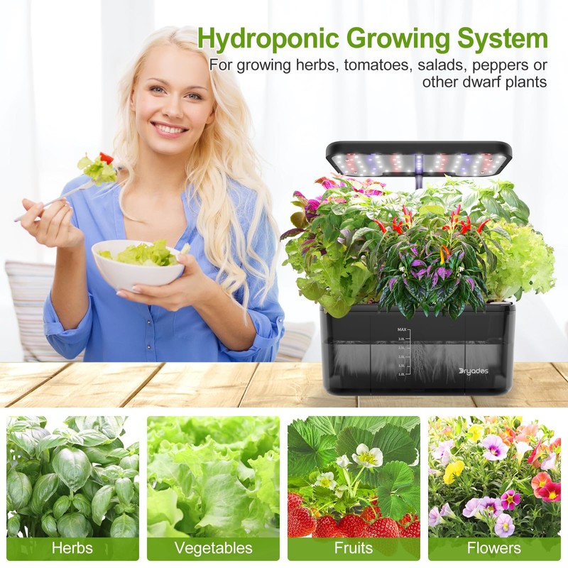 DRYADES Indoor Herb Garden Kit, Hydroponic Growing System with LED