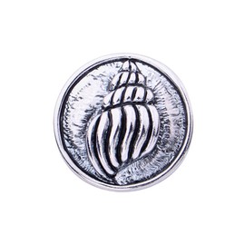 Quiges Women's Click Button 18 mm Chunk Silver-Plated Shell Fossil for Press Stud Accessories