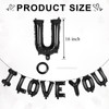 I Love You Balloons,16 Inch Black Love Letter Foil Balloons,Valentines
