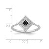 Sterling Silver Rhod Plated Black And White Diamond Ring -
