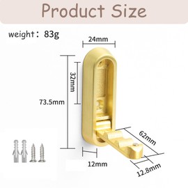 Guanici 4 Pieces Heavy Duty Gold Foldable Wall Hooks for Hanging Foldable Hook Flip Down Hook Wall Coat Hooks for Storing Coats Bags Keys Scarves （Gold）