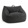 Dark Grey Bean Bag Chair with Handle, Floor Sofa for