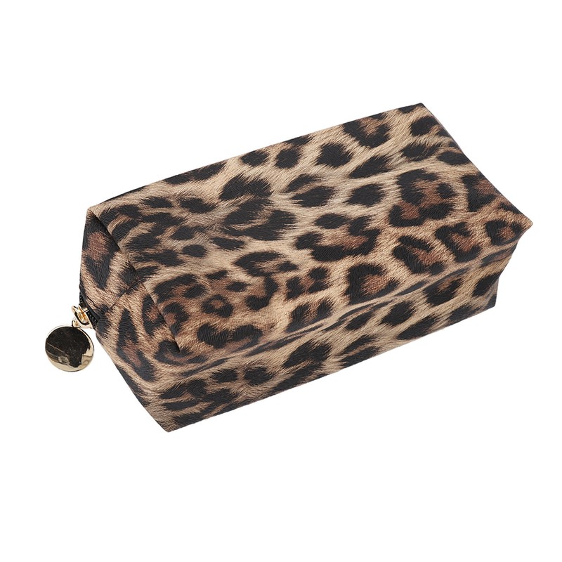 3pcs Makeup Bag Set Leopard Print Large Capacity Portable Waterproof
