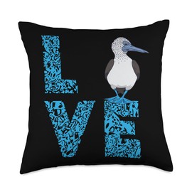 Blue Footed Booby Bird Love Blue Feet Bird Lover Sea Bird Throw Pillow