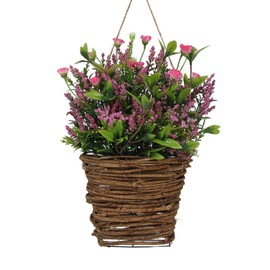 Berry Door Hanger Basket Decorative Wildflower Door Hanging Basket Wreath Exquisite Artificial Flowers Basket for Front Door Window