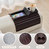 GEHE Bamboo Couch Cup Holder, Anti-Spill Sofa Arm Tray, Natural