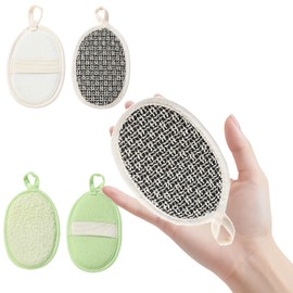 2 Pack Eco-Friendly Shower Loofah Sponge Exfoliating Body Scrubber,Natural Face Wash Pads for Women and Men