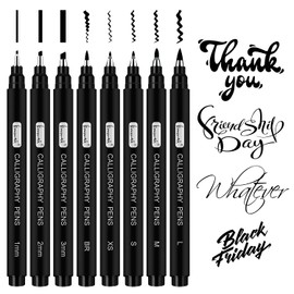 Brusarth Calligraphy Pens,8 Size Calligraphy Pens for Writing,Brush Pens Calligraphy Set for Beginners, Hand Lettering Pens