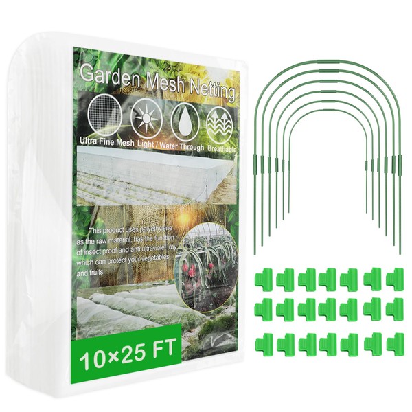 10 Pcs Garden Mesh Netting Kit 10 × 25ft Garden