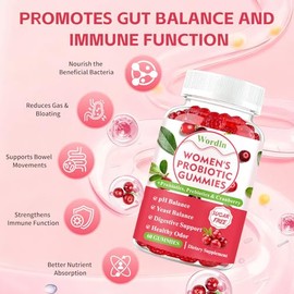 Women Probiotic Gummies for Feminine Health, 60 Count | Supports pH Balance, Vaginal Health, Odor Control & Yeast Balance, Digestive & Immune Support,