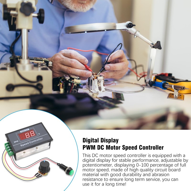 Digital display PWM DC motor speed controller Binghe 6V12V24V48V Stepless