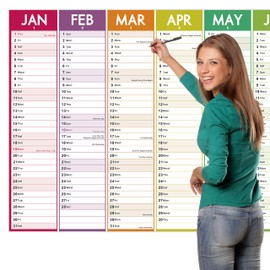 2026 Yearly Wall Calendar - Yearly Wall Calendar 2026, January 2026 - December 2026, 47.24" X 16.53"(Open), 2026 Wall Calendars 12 Month, Horizontal Layout Large 2026 Calendar with Notes, Round Stickers - Colorful