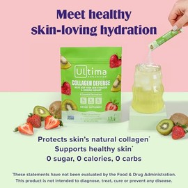 Ultima Replenisher Suplemento Colágeno Electrolitos Polvo Kiwi Fresa Sobres Hidratación Dermaval Biotina Que Mantienen Piel Hidratada