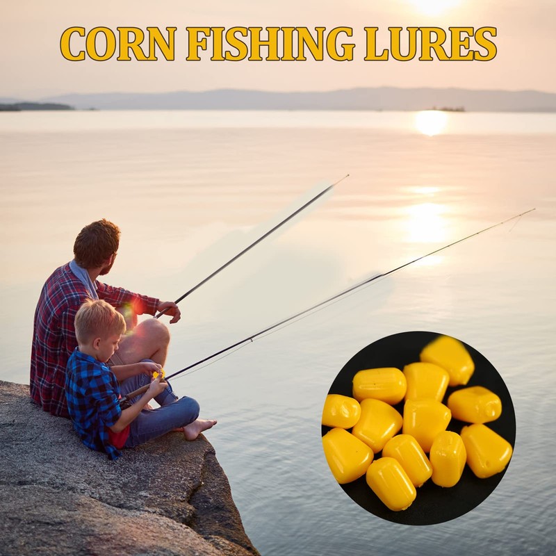 Fake Sweetcorn,50Pcs Corn Fishing Lures, Simulation Fake Soft Baits Corn