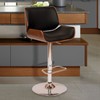 Armen Living London Swivel Barstool in Black Faux Leather and