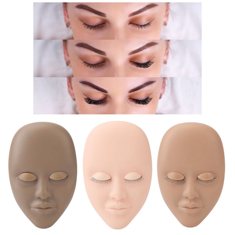 3pcs Lash Mannequin Head Eyelash Extension Practice Doll Head with