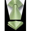 HISDERN Men's Tie Striped Wedding Tie & Pocket Square Set,
