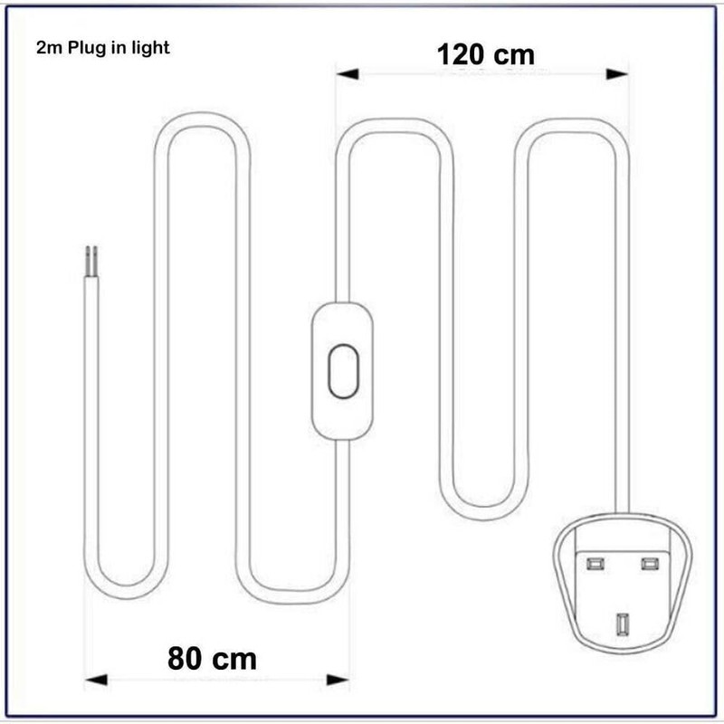 LEDSone 2m Fabric Flex Cable Plug in Pendant Lamp Light