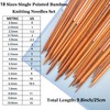 Hobekoee Bamboo Knitting Needles Set,36Pcs 9.8" Straight Single Pointed Bamboo