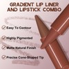 Gradient Lip Liner and Lipstick Combo Set, 2-in-1 Ombre Crayon