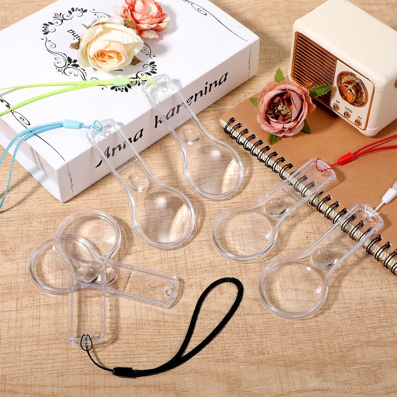 80Pcs Dual Power Magnifiers, 1.97" Lens with Lanyard for Outdoor