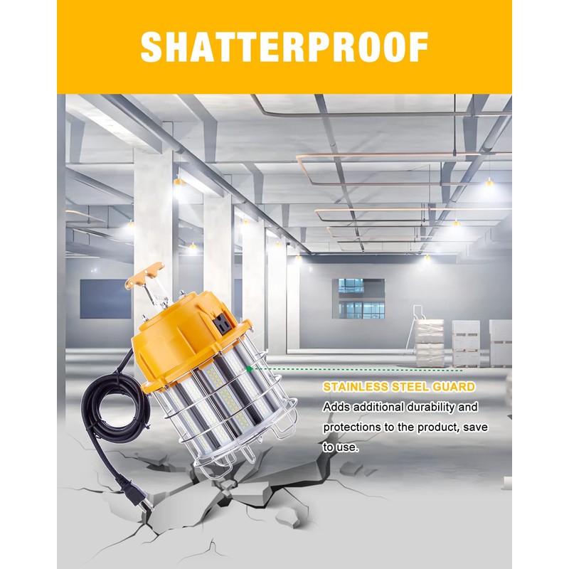 JC-LGL LED Temporary Work Light 150W, 5000K 18,000lm Outdoor Construction