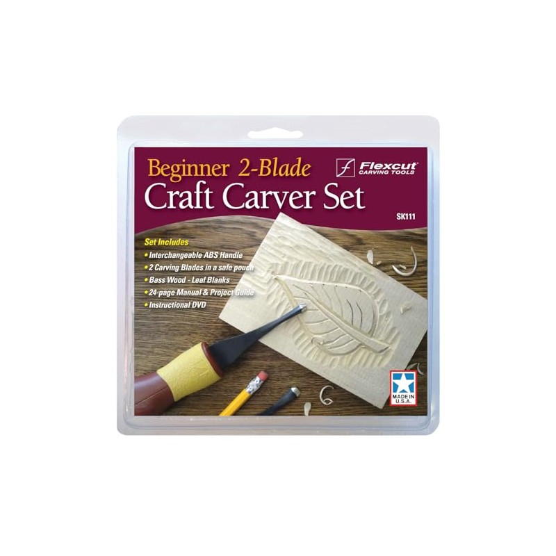 FLEXCUT Wood Carving Tools, Beginner 2-Blade Craft Carver Set, Tool