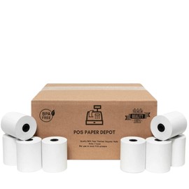 2 5/16" x 400' Gas Station Thermal Receipt Paper Rolls (12 Rolls) - Pay At Pump. Compatible with Dresser Wayne, Gilbarco, VeriFone Ruby, Speedpass, Vista and Other POS Systems.