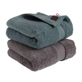 Imabari Towels, Certified Face Towels, Hiorie Hotel's Grand Hotels, Set of 2, Assorted 2 Colors, 01, Made in Japan, Premium Extra Long Cotton, Instantly Absorbent, Thick, 100% Cotton, Hotel Specifications