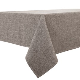 BALCONY & FALCON Rectangle Tablecloth, Wrinkle Resistant and Water Proof Table cloth, Decorative Linen Fabric Tablecloths for Dining, Parties, Kitchen, Wedding and Outdoor Use (Taupe Grey, 120x120cm)
