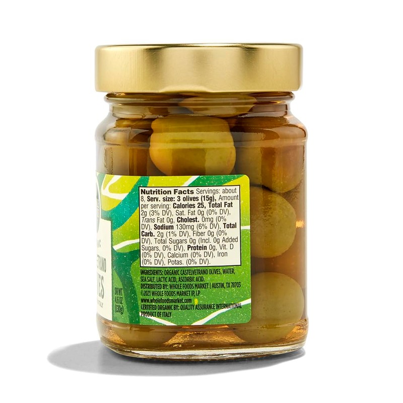 Whole Foods Market, Organic Castelvetrano Olives, 4.6 oz