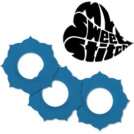 MySweetStitch Plasters for Freestyle Libre 1 & 2 Sensor Waterproof, Breathable and Skin-Friendly (Pack of 25) Mandala Made in Germany Outer Diameter 70 mm, Inner Diameter 28 mm, Blue