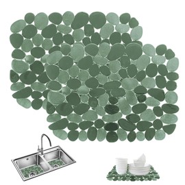Pack of 2 Sink Insert 30 x 40 cm, Pebble Sink Mat, Sink Mat for Sink, Quick Draining Sink Mat, PVC Sink Protective Mat, Sink Mat for Dishes, Glassware, Vegetables