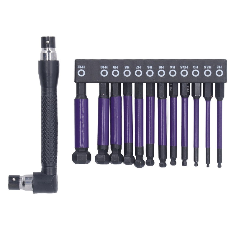 13PCS Set Hex Ball Bit Set 1/4 S2 Alloy Steel