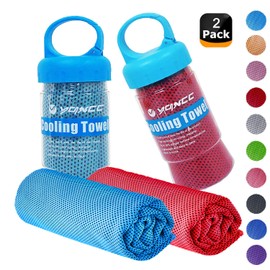 YQXCC 2 Pack Cooling Towel (47"x12") Ice Towel for Neck, Soft Breathable Chilly Towel, Microfiber Cool Towel for Yoga, Golf, Gym, Camping, Running, Workout & More Activities