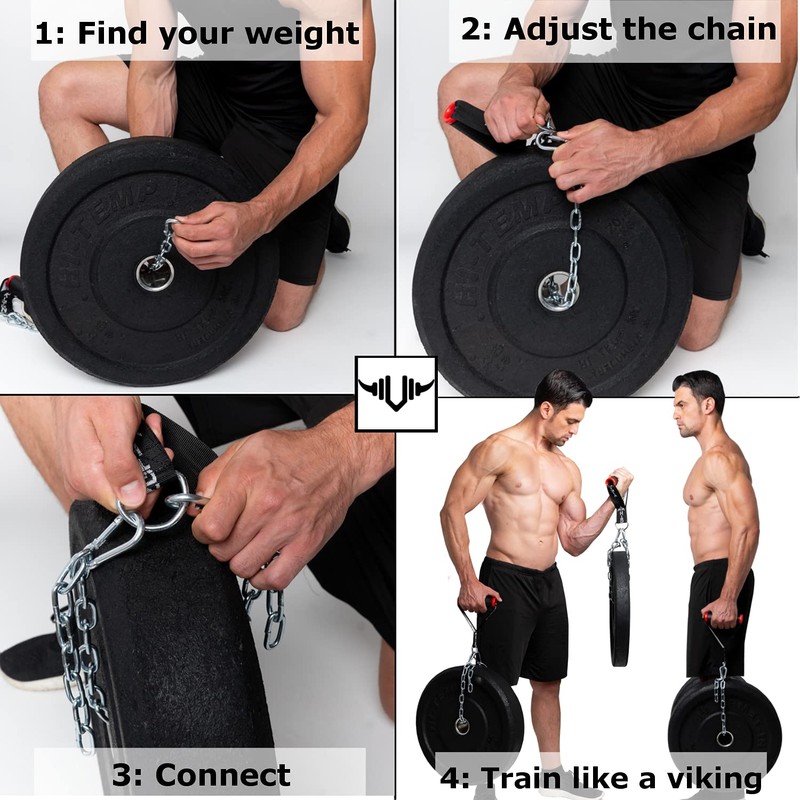 VIKINGSTRENGTH Farmers Walk Handles, Strongman Equipment in Pair + t-bar