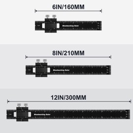 Woodworking Ruler, Violetfox 3Pcs Precision Pocket Ruler Metal Slide Rule Inch and Metric T-Type Scribing Ruler Square Ruler T Track Ruler Marking Measuring Ruler(6/8/12 Inch)