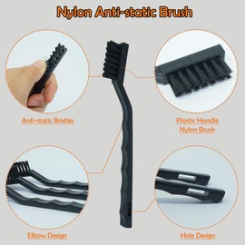 12PCS Anti Static ESD Cleaning Brush Kit – Precision Nylon Wire Brushes for PCB, Keyboard, Electronics – Safe, Scratch-Free Cleaning for Circuit Boards, Motherboards & Sensitive Components (Black)