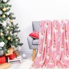JarThenaAMCS Christmas Fuzzy Blanket 60 x 50 Inch Pink Santa