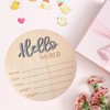 Baby Announcement Sign, ​5.9 Inch Wooden Hello World Newborn Signs,