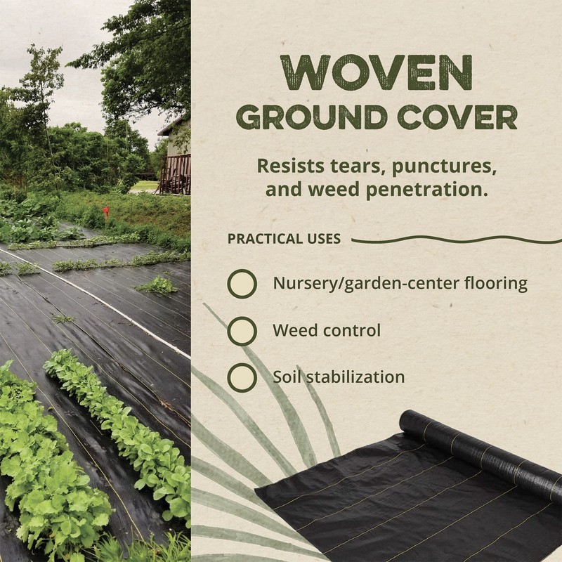 DeWitt Sunbelt Woven Ground Cover, 3.2 oz, Black, 3' x